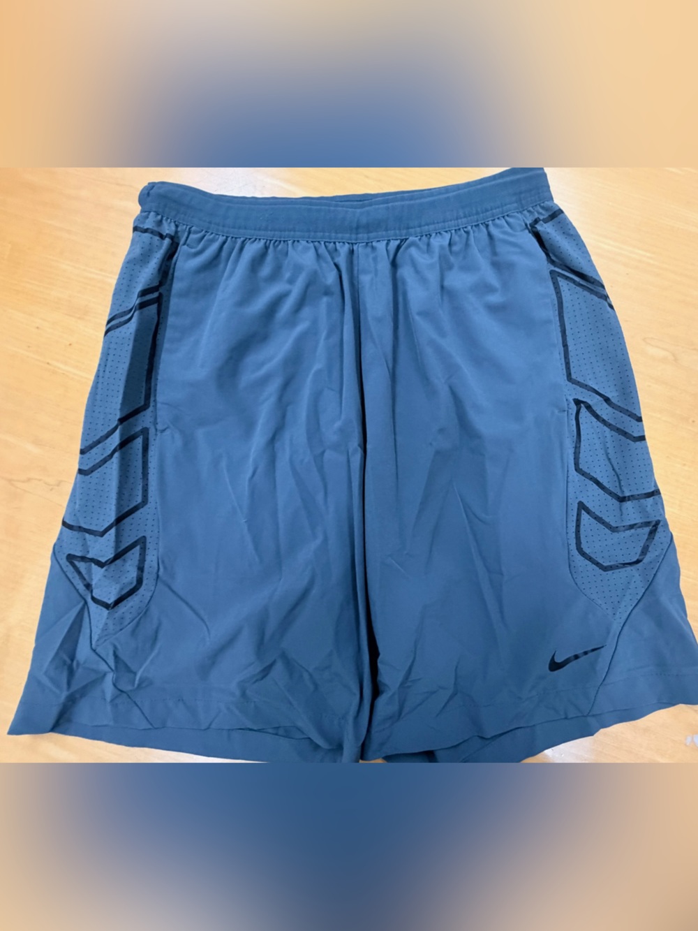 Nike Men's Teal Athletic Shorts with Black Accents